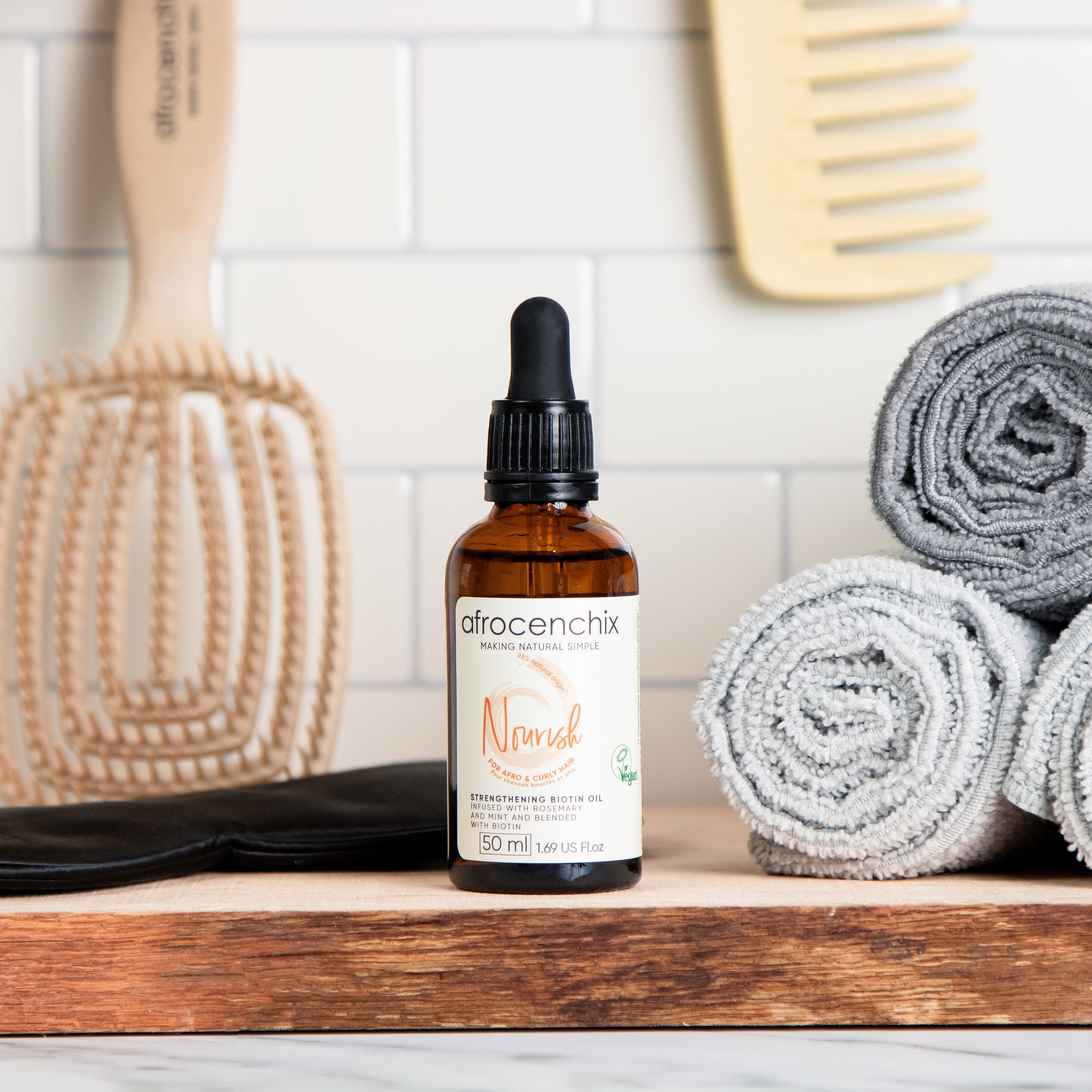 Strengthening Biotin Oil with Rosemary, Mint & Coconut - Nourish Your Hair
