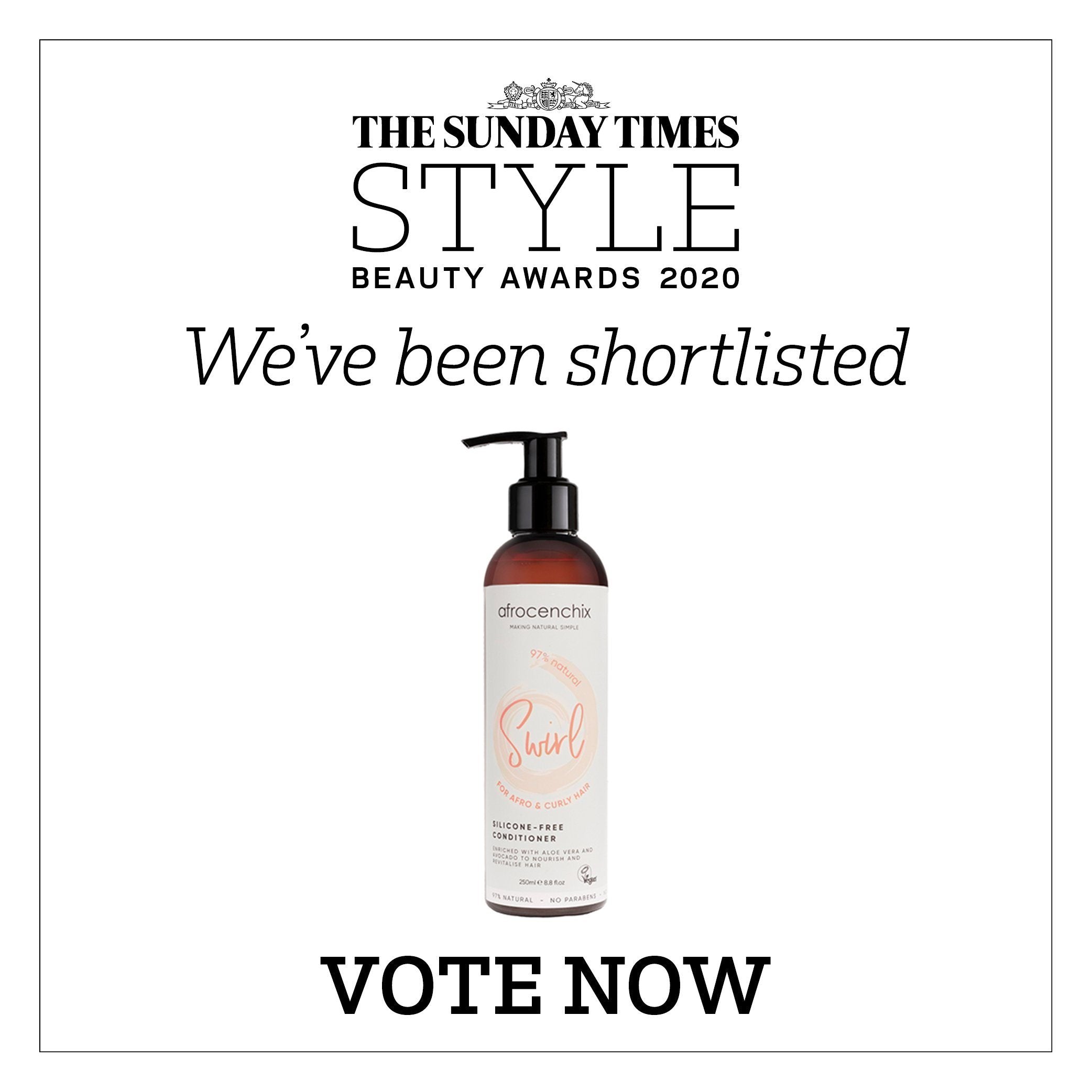 We've been nominated for a Sunday Times Style Beauty Award!