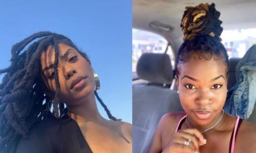 Ultimate Guide To The 5 Different Stages Of Locs Afrocenchix article: collage of two black women from Instagram posing with dreadlocks