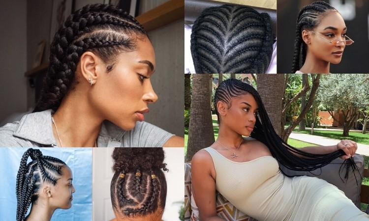 collage of cornrow hairstyle inspiration 