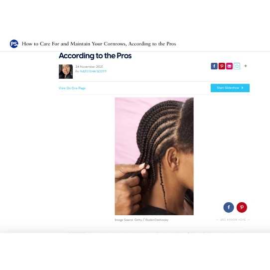 PopSugar – How to care and maintain cornrows according to pros