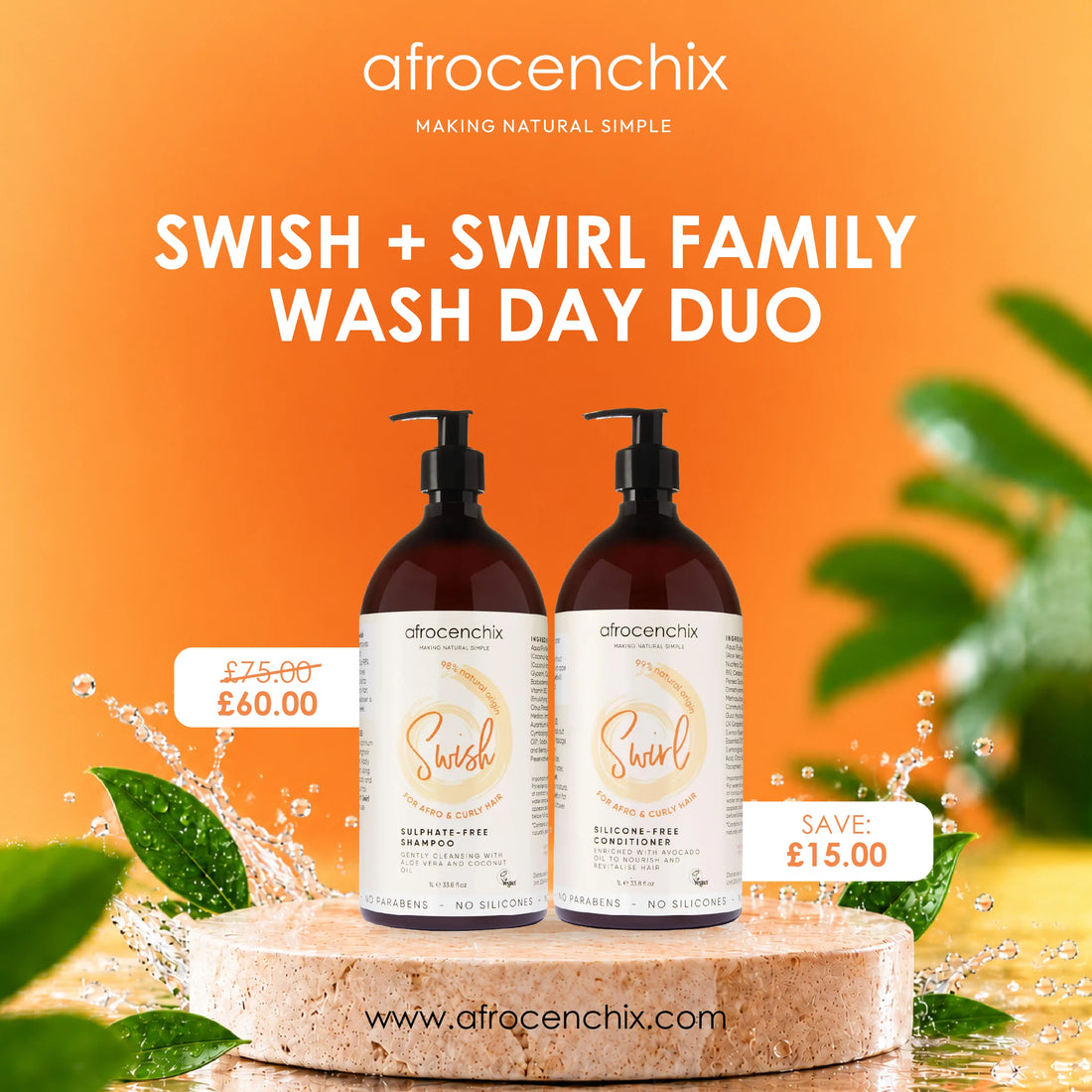 Swish + Swirl Family Wash Day Duo 1 Litre