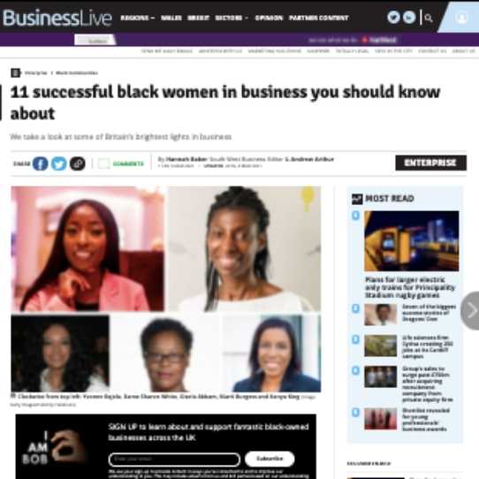Business live article on successful black women in business features Rachael Corson and Joycelyn Mate of Afrocenchix