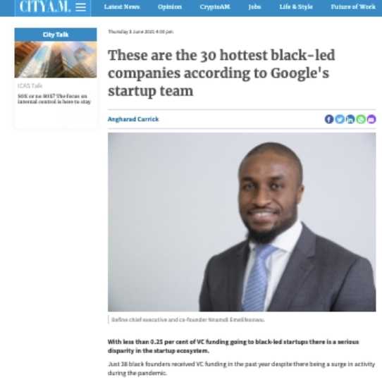 City AM Google shares its $2M Black Founders Fund among 30 European startups features Afrocenchix