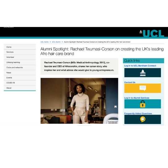 UCL Alumni Spotlight: Rachael Twumasi-Corson on creating the UK's leading Afro hair care brand