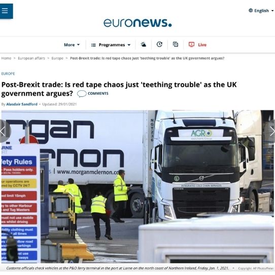 Euro news article on the chaos Brexit brings to British businesses features Afrocenchix 