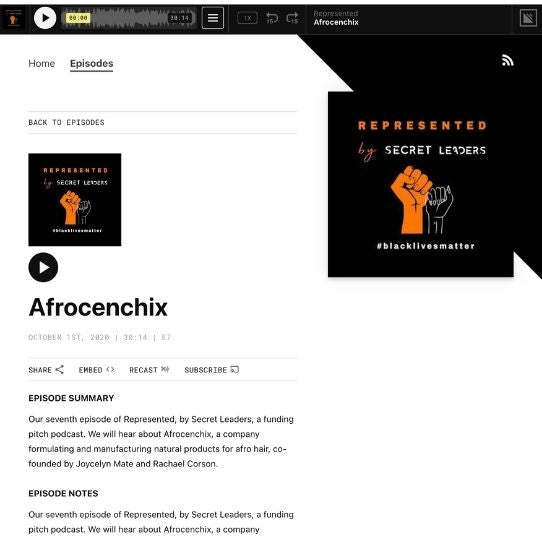 Represented by Secret Leaders Afrocenchix Podcast