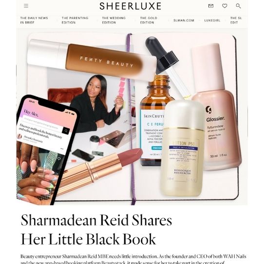 Sheerluxe article where Sharmadean Reid shares her little black book which includes Afrocenchix