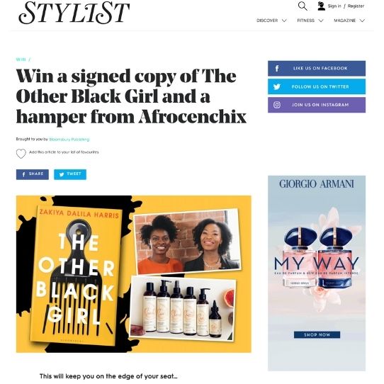 Stylist competition to win a signed copy of The other black girl and a hamper from Afrocenchix