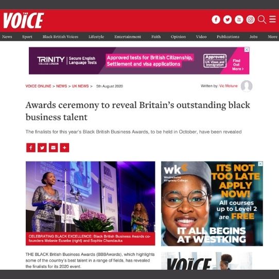 The Voice article about Awards ceremony to reveal Britain's outstanding black business talent featuring Afrocenchix