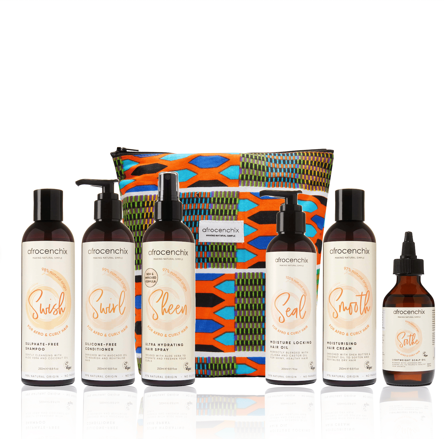 The Wash Day Set with African Print Bag (Gift Edition)